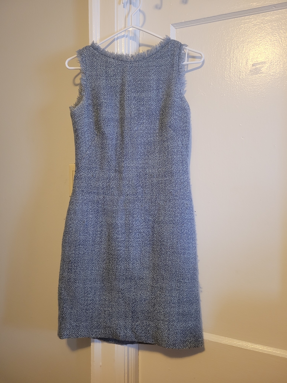 Paul Vasseur Sleeveless Gray Wool Tweed Shift Dress - Classic Women's Work Dress